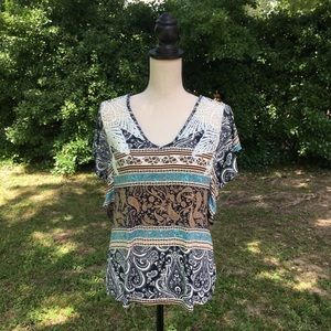 Cato · Paisley Lace Crochet Top Sz XS